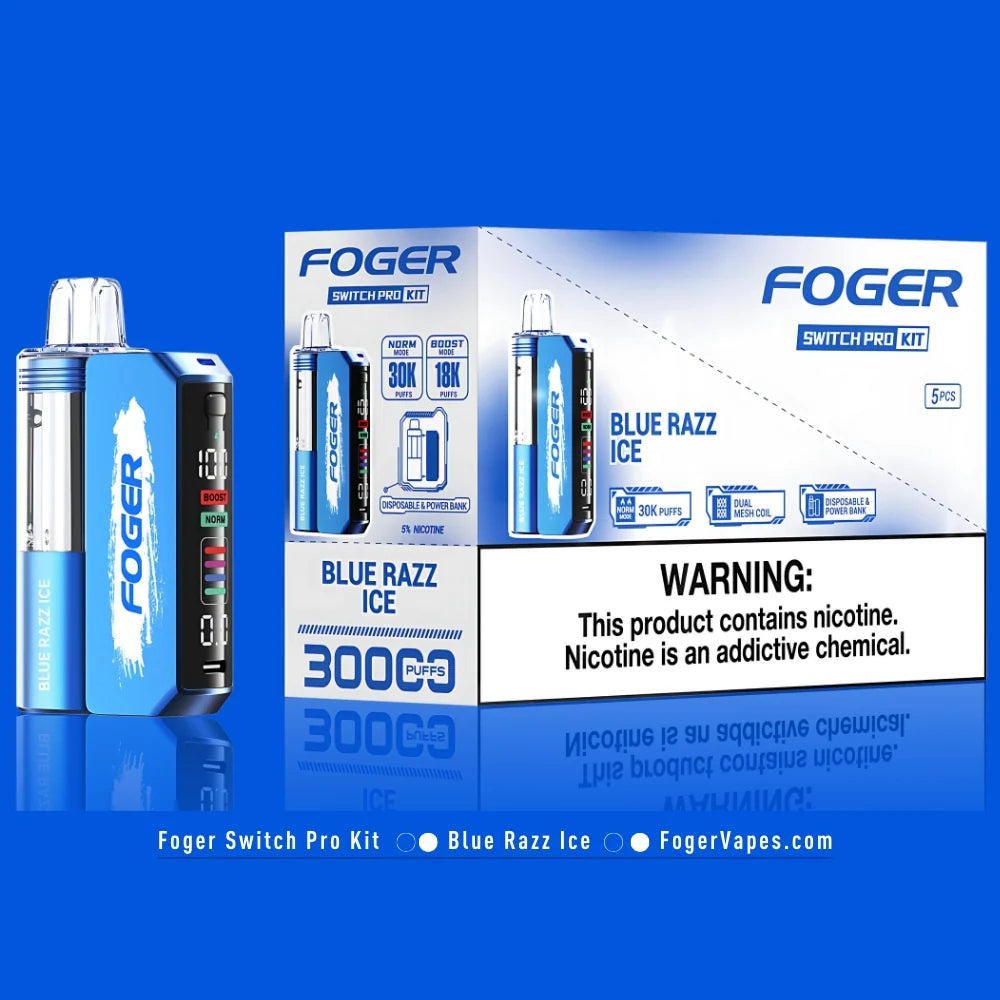 Blue Razz Ice Foger Switch Pro Kit 30K Puffs