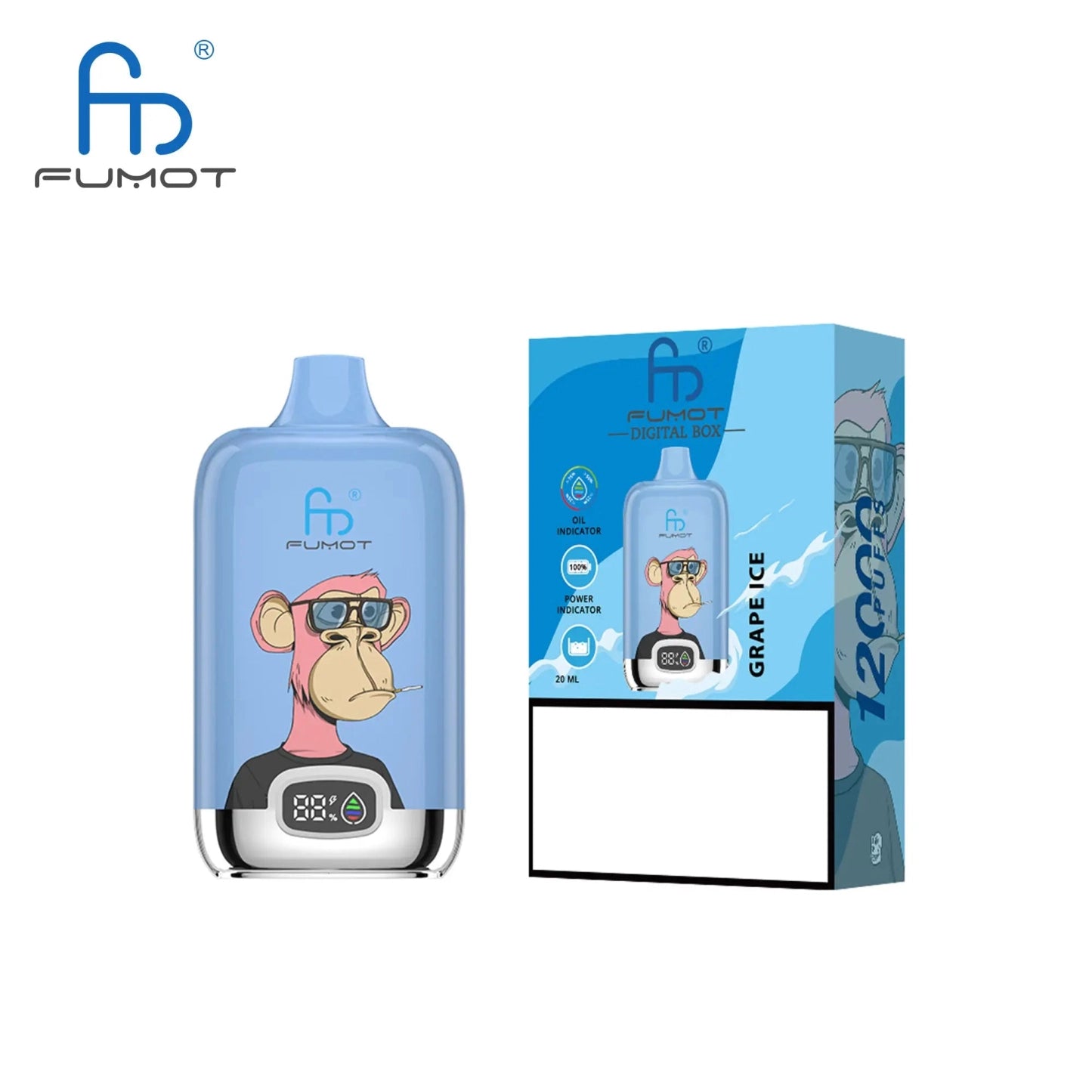 Fumot 12000 Digital Box 12000 Disposable Vape - (1 Vape)
