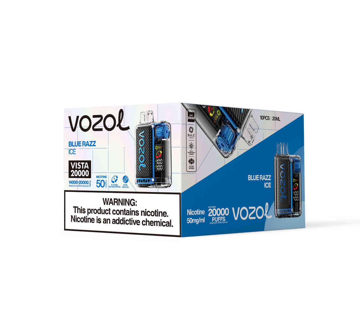 Vozol Vista 20000 Blue Razz Ice Vozol Vape 20000 Vozol Vista Vape Pods Buy